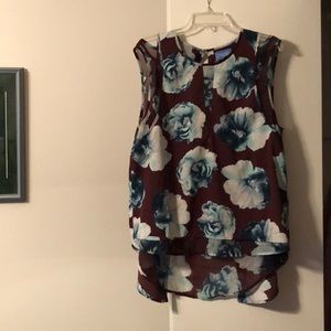 Large Floral Sleeveless Wing Tunic.